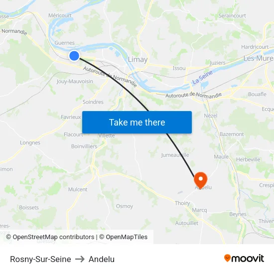 Rosny-Sur-Seine to Andelu map