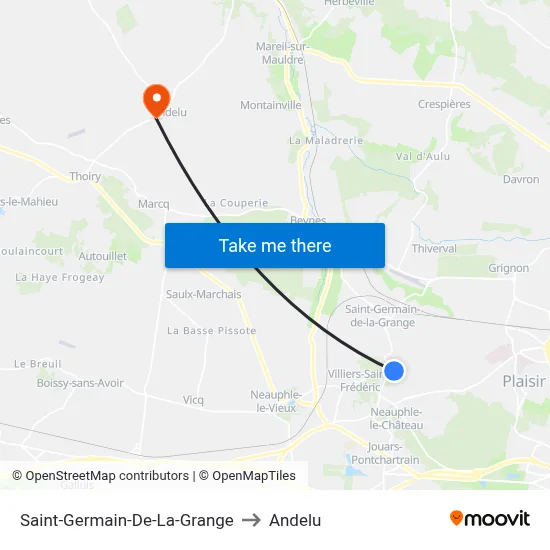 Saint-Germain-De-La-Grange to Andelu map