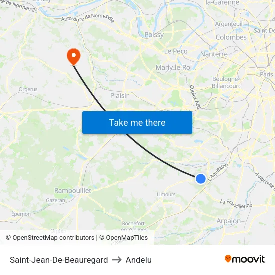 Saint-Jean-De-Beauregard to Andelu map