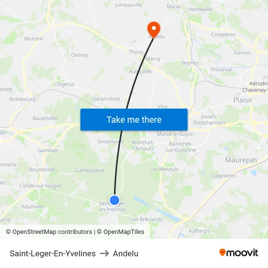Saint-Leger-En-Yvelines to Andelu map