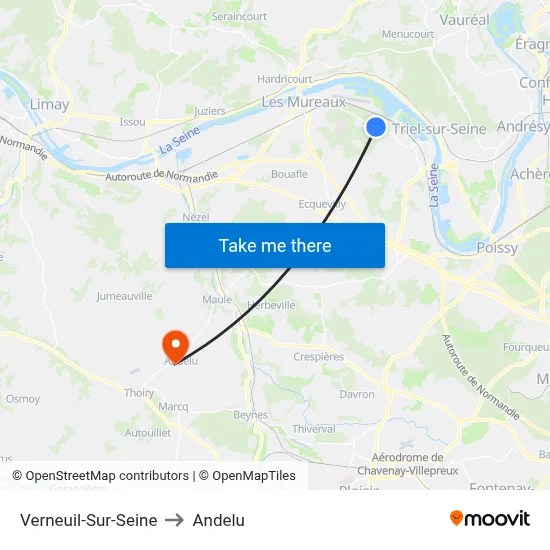 Verneuil-Sur-Seine to Andelu map