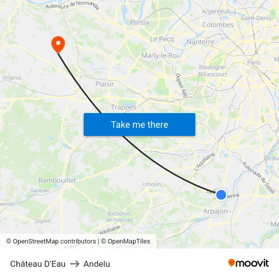 Château D'Eau to Andelu map