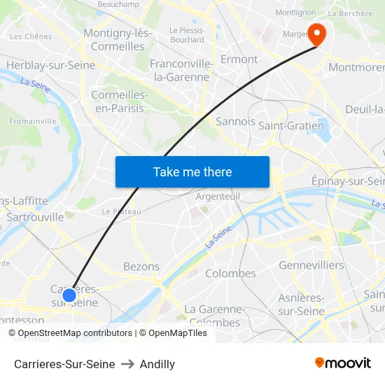 Carrieres-Sur-Seine to Andilly map
