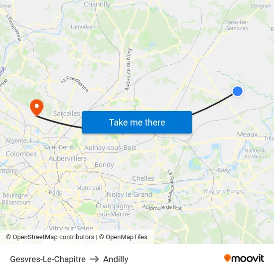 Gesvres-Le-Chapitre to Andilly map
