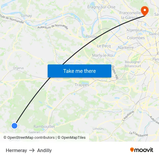 Hermeray to Andilly map