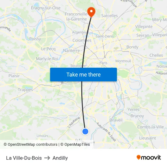 La Ville-Du-Bois to Andilly map