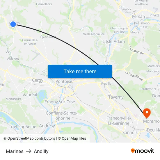Marines to Andilly map