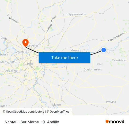 Nanteuil-Sur-Marne to Andilly map