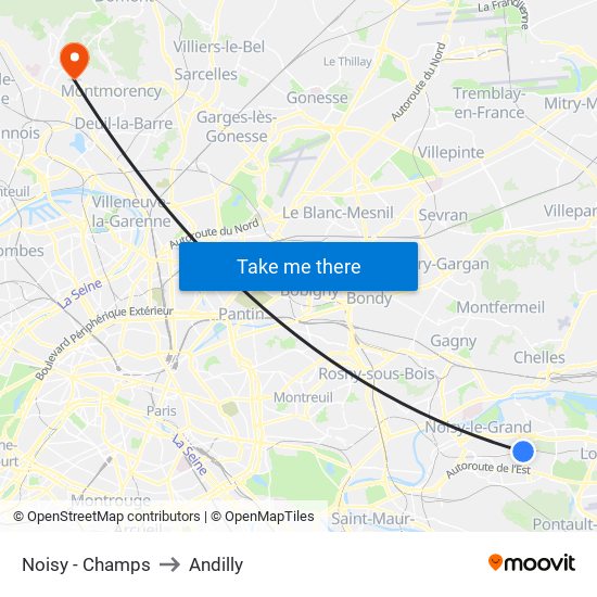 Noisy - Champs to Andilly map
