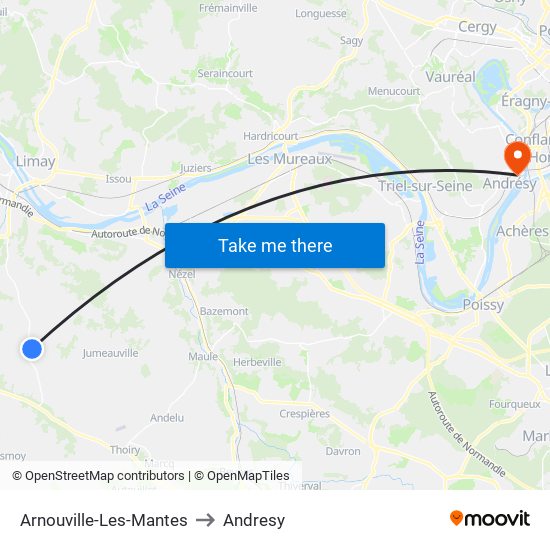 Arnouville-Les-Mantes to Andresy map