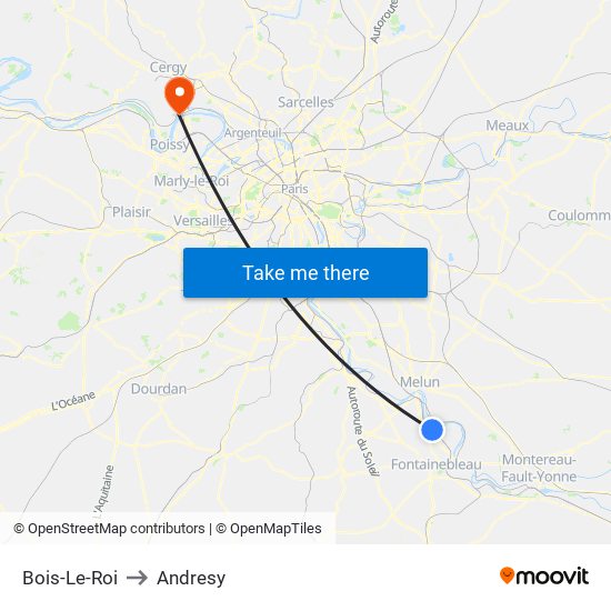 Bois-Le-Roi to Andresy map