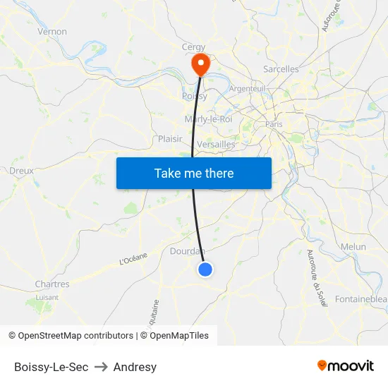 Boissy-Le-Sec to Andresy map