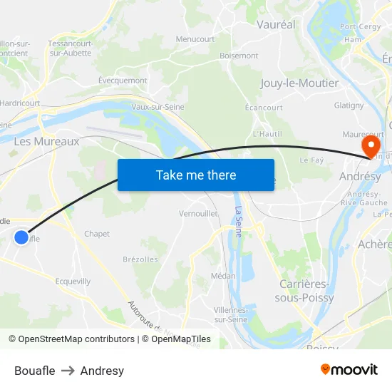 Bouafle to Andresy map