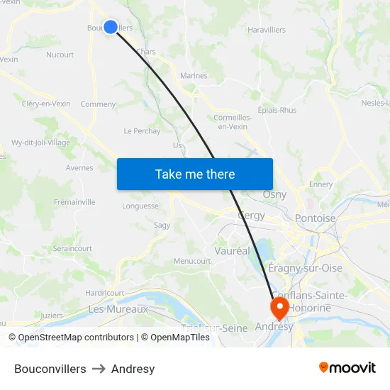 Bouconvillers to Andresy map