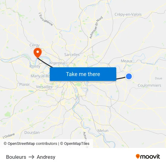 Bouleurs to Andresy map
