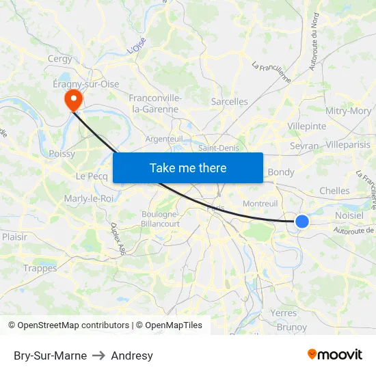 Bry-Sur-Marne to Andresy map