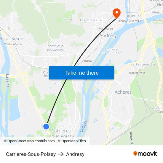 Carrieres-Sous-Poissy to Andresy map