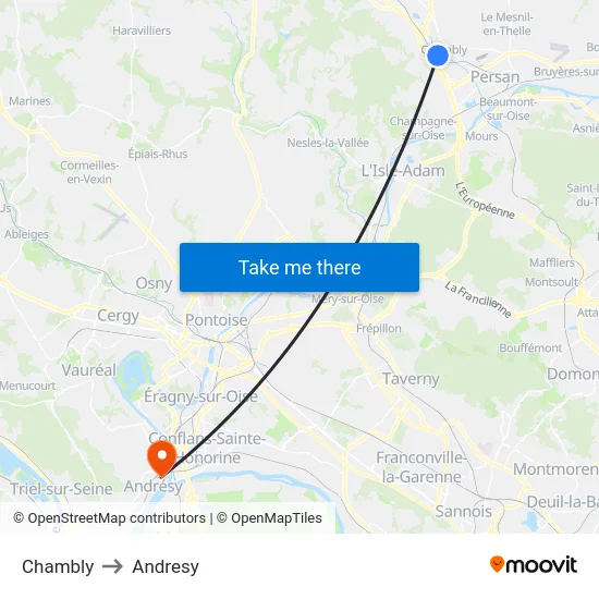 Chambly to Andresy map