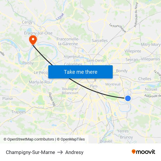 Champigny-Sur-Marne to Andresy map
