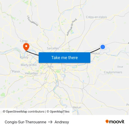 Congis-Sur-Therouanne to Andresy map