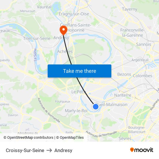 Croissy-Sur-Seine to Andresy map