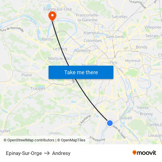 Epinay-Sur-Orge to Andresy map