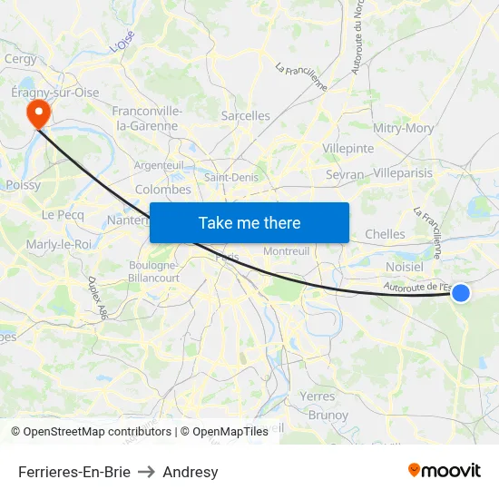 Ferrieres-En-Brie to Andresy map