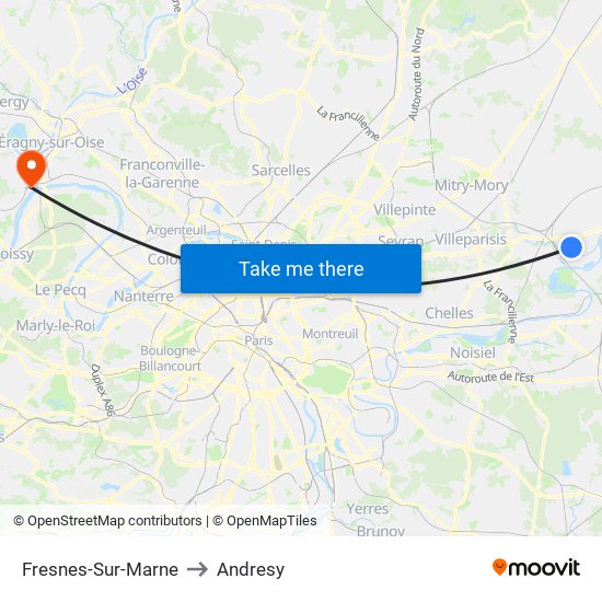 Fresnes-Sur-Marne to Andresy map