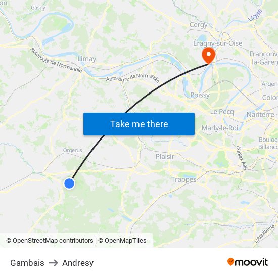 Gambais to Andresy map