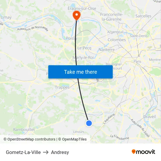 Gometz-La-Ville to Andresy map