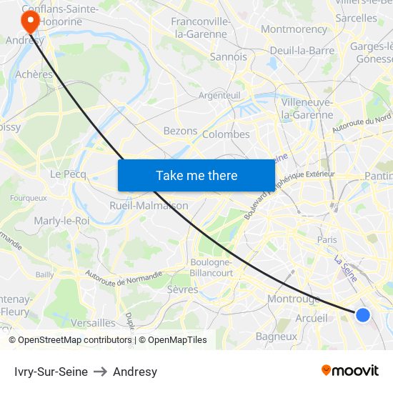 Ivry-Sur-Seine to Andresy map