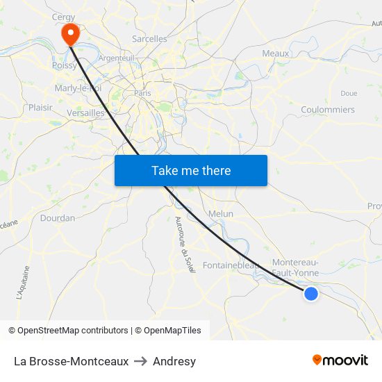 La Brosse-Montceaux to Andresy map