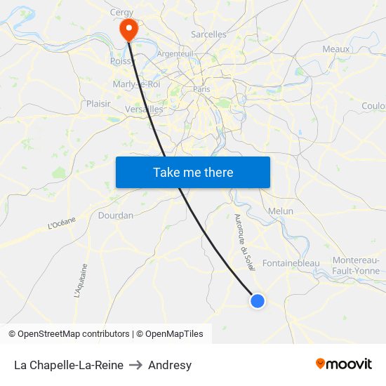 La Chapelle-La-Reine to Andresy map
