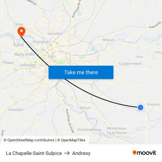 La Chapelle-Saint-Sulpice to Andresy map