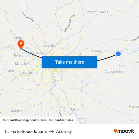 La Ferte-Sous-Jouarre to Andresy map