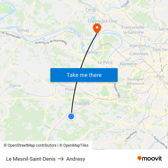 Le Mesnil-Saint-Denis to Andresy map