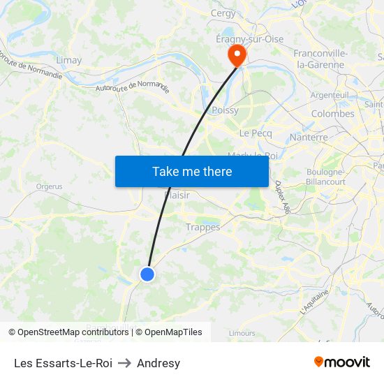 Les Essarts-Le-Roi to Andresy map