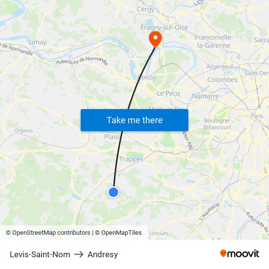 Levis-Saint-Nom to Andresy map