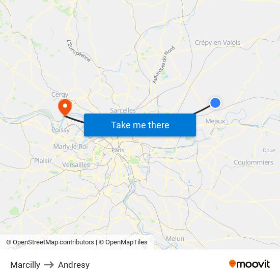 Marcilly to Andresy map