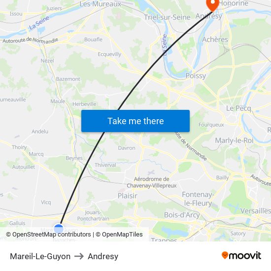 Mareil-Le-Guyon to Andresy map