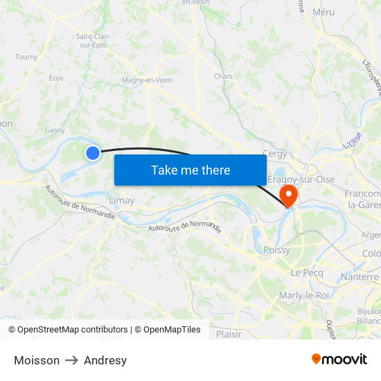 Moisson to Andresy map