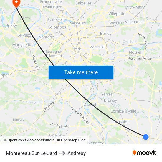 Montereau-Sur-Le-Jard to Andresy map