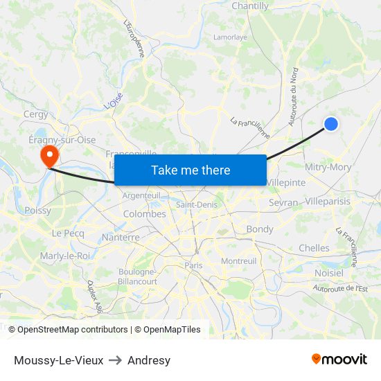 Moussy-Le-Vieux to Andresy map
