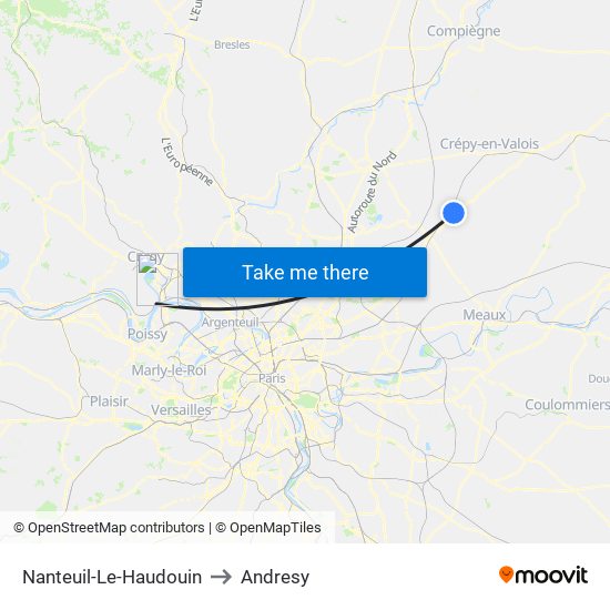 Nanteuil-Le-Haudouin to Andresy map