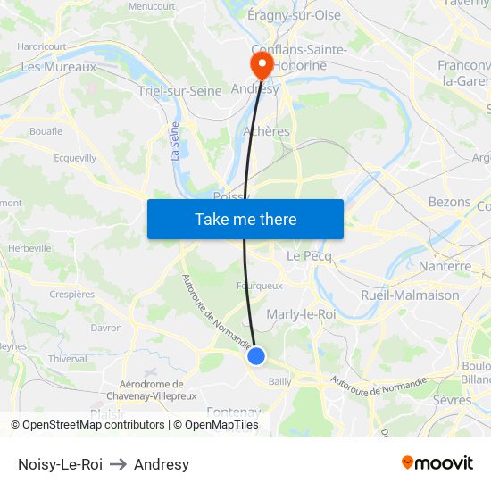 Noisy-Le-Roi to Andresy map