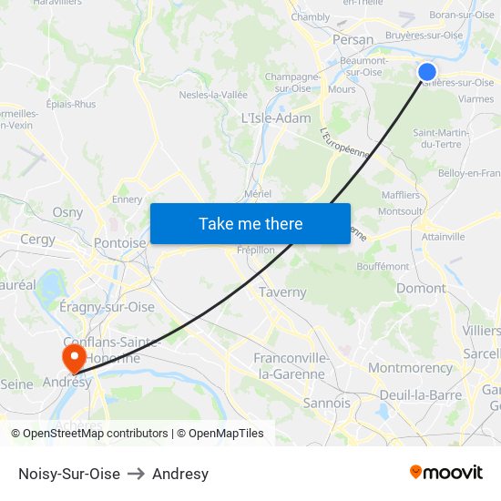 Noisy-Sur-Oise to Andresy map