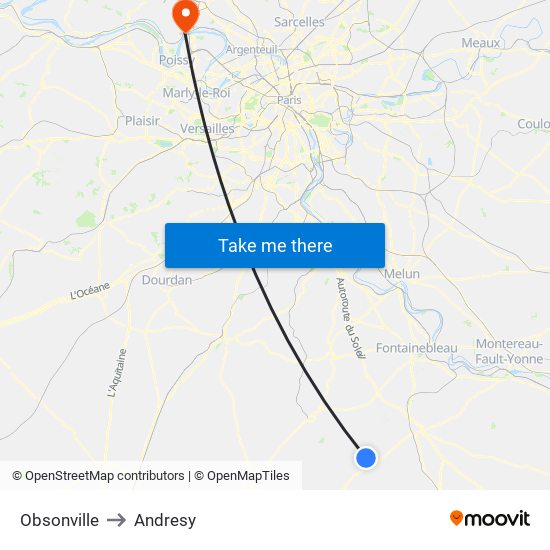 Obsonville to Andresy map