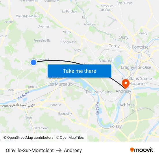 Oinville-Sur-Montcient to Andresy map