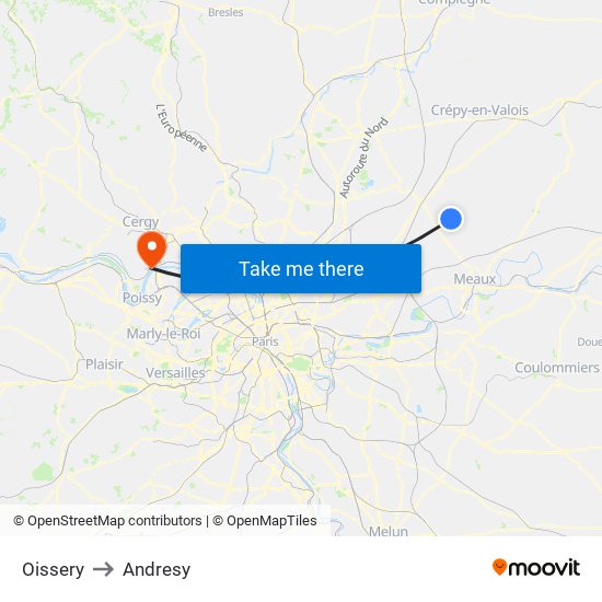 Oissery to Andresy map