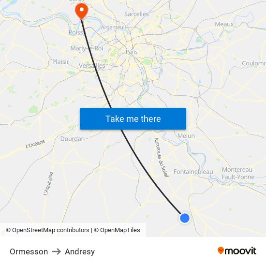 Ormesson to Andresy map